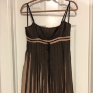 New w tags BCBG Black/tan knife pleated dress. SUPER FLIRTY DRESS